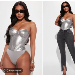 Brand NEW Silver bodysuit